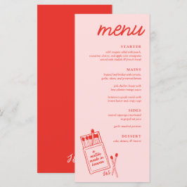 Um Correspondência Feita no Menu de Janto de Casam