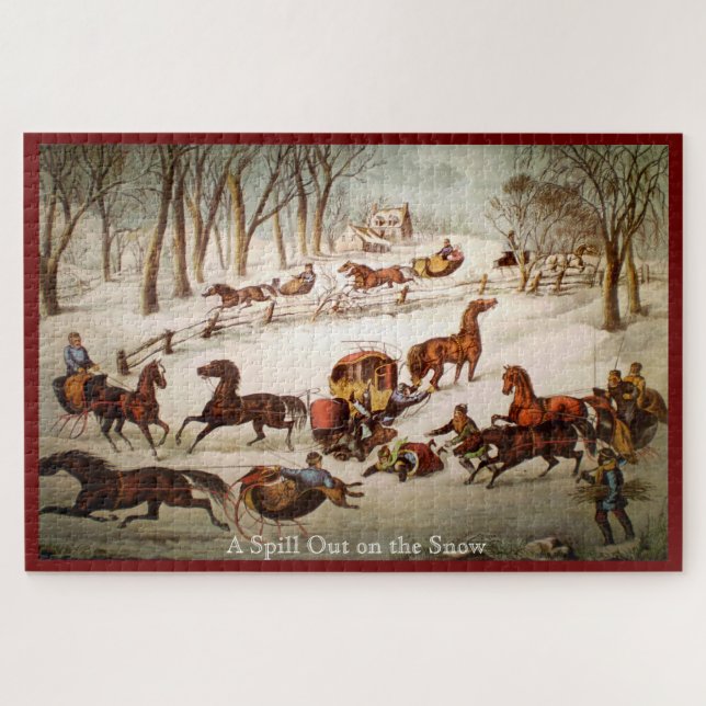 Um Derramar fora no Quebra-cabeça grande da neve (Horizontal)