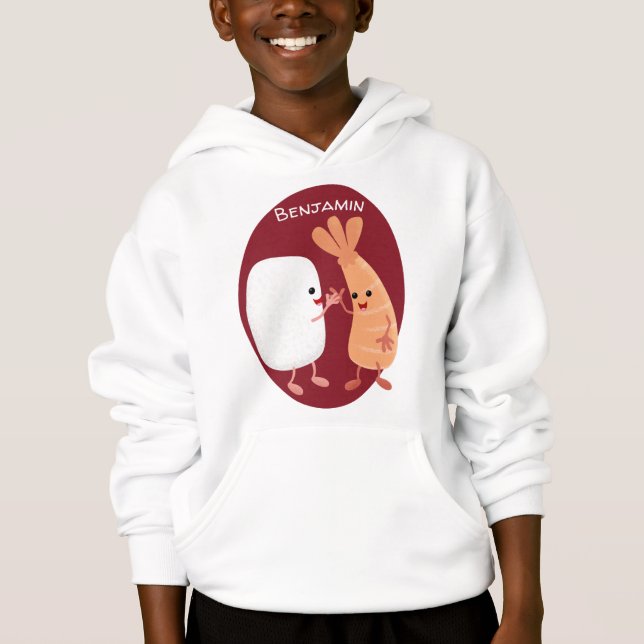 Um desenho animado de amigos de camarão de arroz d (Frente)