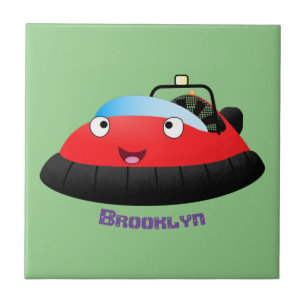 Um desenho animado de hovercraft, vermelho e bonit