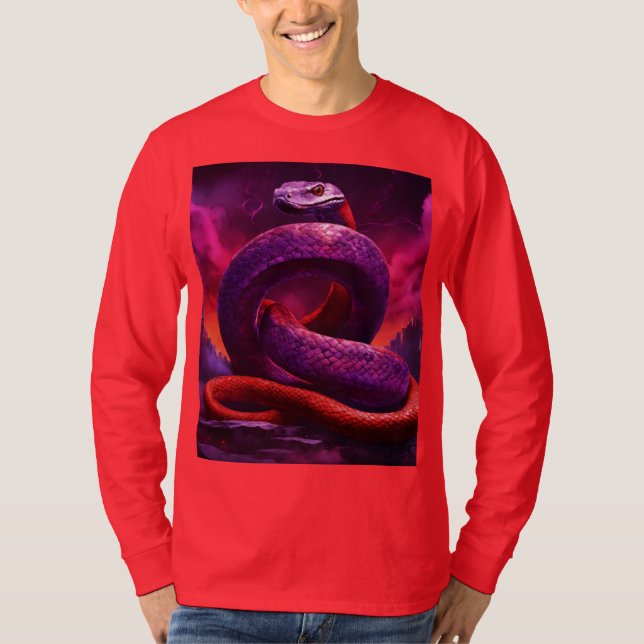 Um design de camiseta cobra refere-se a T-shirts (Frente)