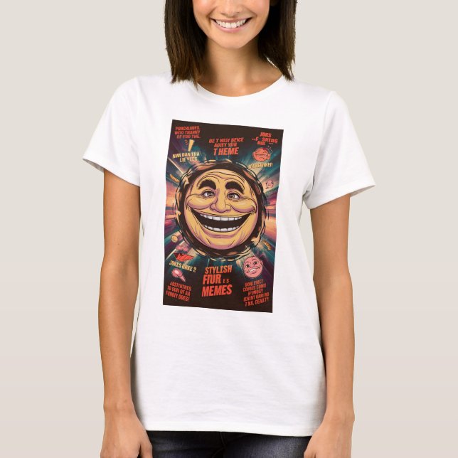 Um design de camiseta "Memes & Piada" (Frente)