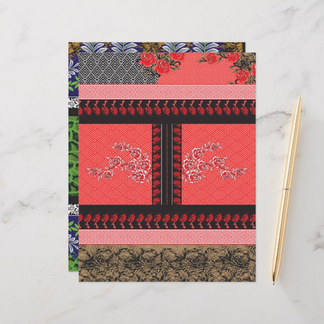 um design de papel de parede vermelho e preto (Frente/Verso In Situ)