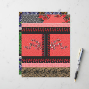 um design de papel de parede vermelho e preto