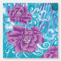 Um design têxtil vibrante com roxo e turq