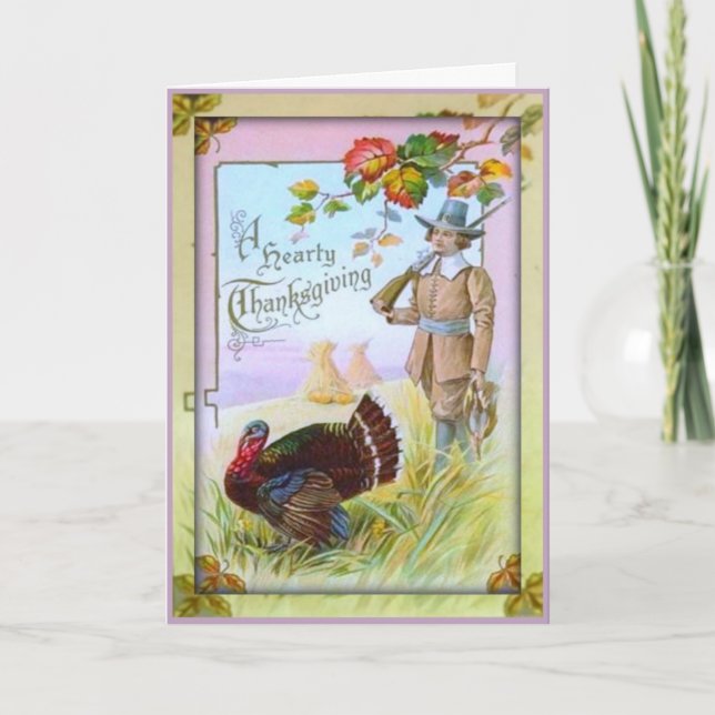 Um Dia de Ação de Graças - Cartão de Ação de Graça (Frente)