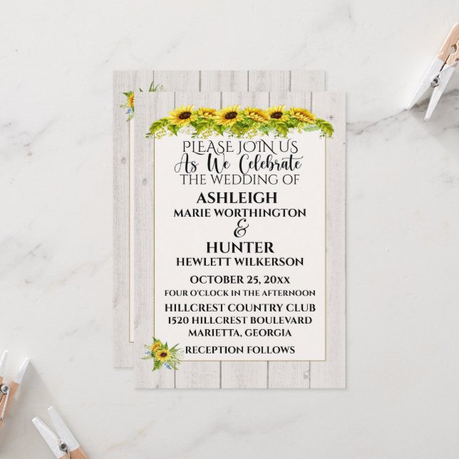 Um Dia Encantador Para Um Casamento - Convite (Frente/Verso In Situ)
