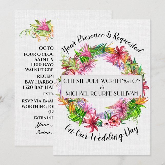 Um Dia Encantador Para Um Casamento - Convite (Frente/Verso)