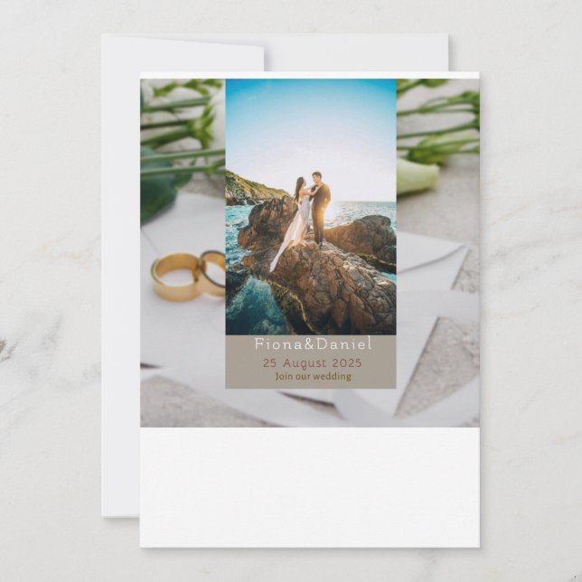 Um Dia para Lembrar - Convite de Casamento com Cor (Frente)