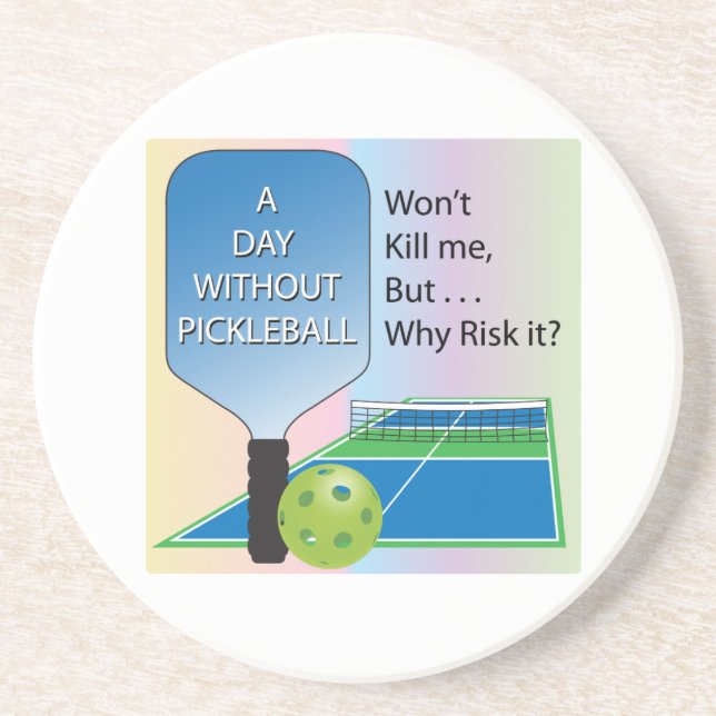 Um dia sem a porta copos do arenito de Pickleball (Frente)