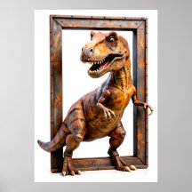 Um dinasour em um Frame Poster