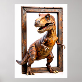 Um dinasour em um Frame Poster