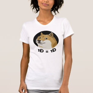 Um Doge = uma camiseta de Dogecoin do Doge