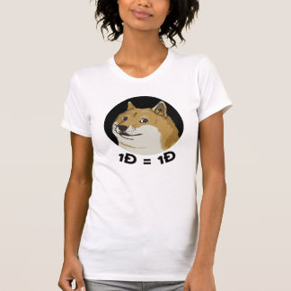 Um Doge = uma camiseta de Dogecoin do Doge