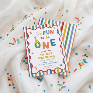 Um é um chapéu de festa divertido convite de 1º an
