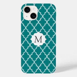 Um elegante Quatrefoil Verde-Branco-Marroquino