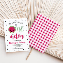 Um em Melon Watermelon Primeiro Convite de Anivers