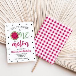Um em Melon Watermelon Primeiro Convite de Anivers