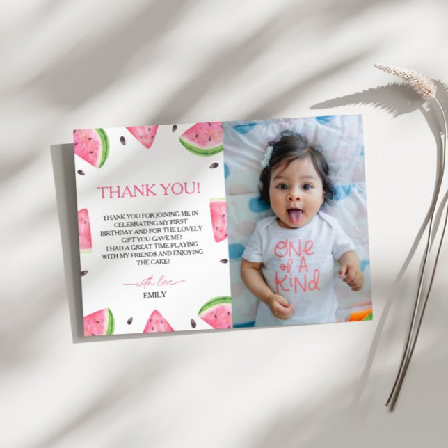 Um Em Um Cartões de agradecimentos Melon Birthday (Criador carregado)