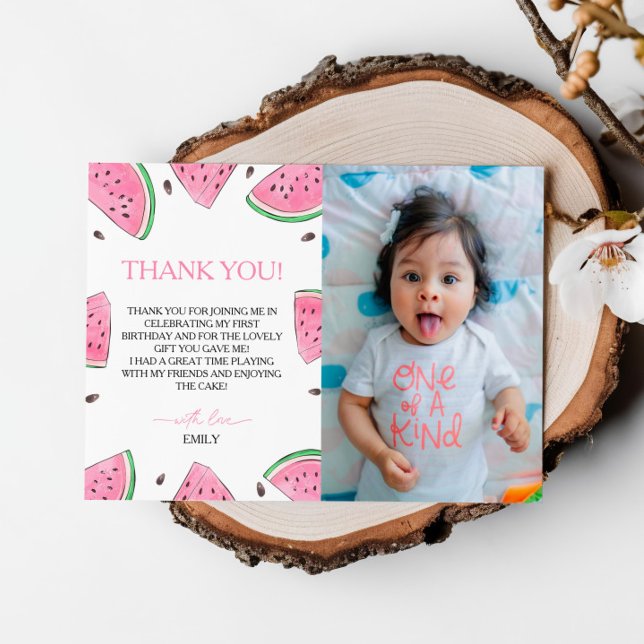 Um Em Um Cartões de agradecimentos Melon Birthday (Criador carregado)