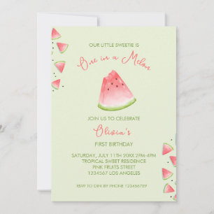 Um em um Convite à Aniversário Melon Watermelon