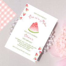 Um em um Convite à Aniversário Melon Watermelon