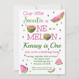 Um em um Convite à Aniversário Melon Watermelon