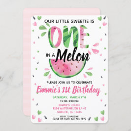 Um em um convite para o primeiro aniversário da Me