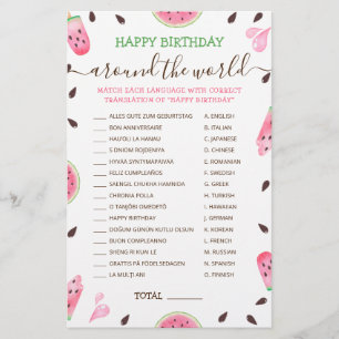 Um em um Melão Feliz Aniversário ao Redor do Mundo