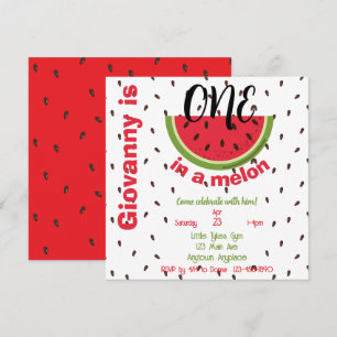 Um em um Melão Festa de 1º Aniversário Quadrada