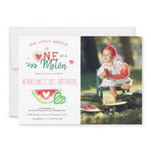 Um Em Um Melão | Melancia Primeiro Convite de Aniv