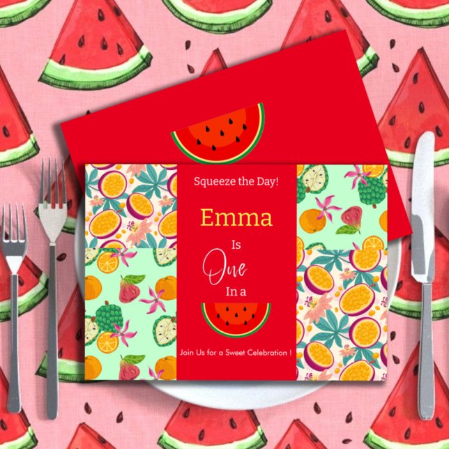 Um em um primeiro convite de aniversário de Melon (Criador carregado)