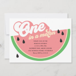 Um em um primeiro convite de aniversário do Melon