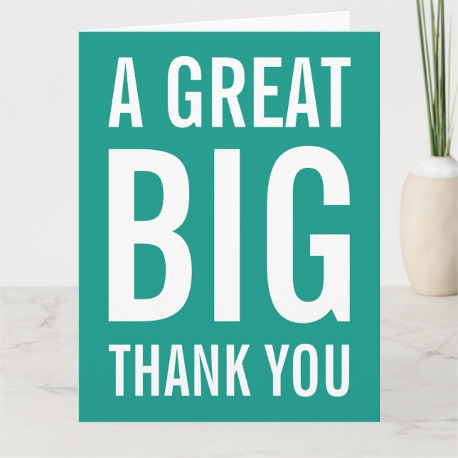 Um Excelente Grande Cartões de agradecimentos (Frente)