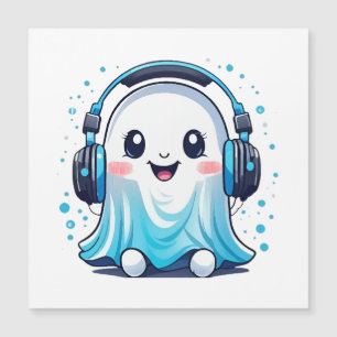 Um fantasma com fones de ouvido