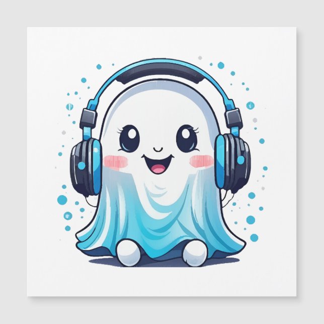 Um fantasma com fones de ouvido (Frente)