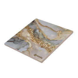 Um fundo de mármore branco e dourado luxuoso