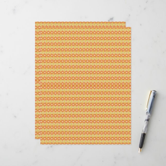 um fundo laranja e amarelo com pequenos pontos (Frente/Verso In Situ)