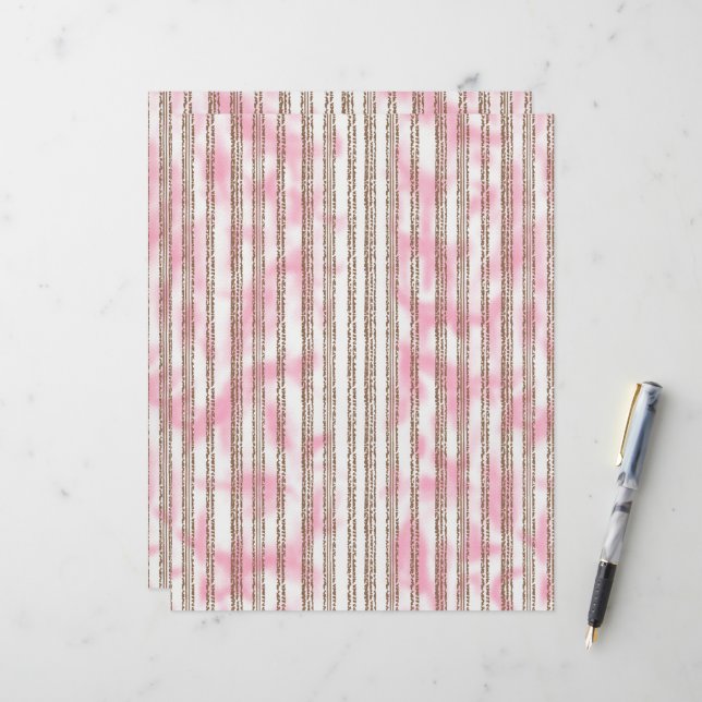 um fundo listrado rosa e branco (Frente/Verso In Situ)