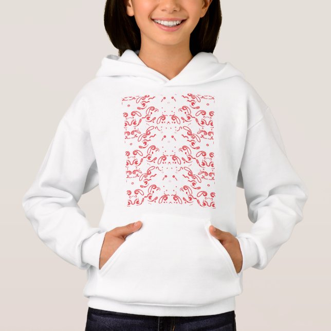 um fundo vermelho e branco com um padrão (Frente)