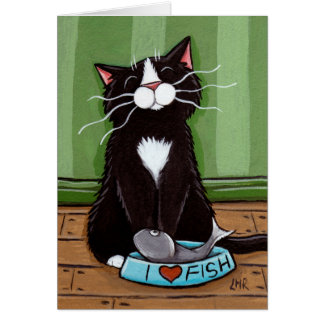 Um gatinho feliz - cartão da arte do gato