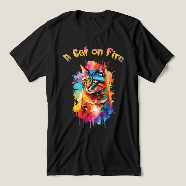 um gato em chamas (Design frontal)