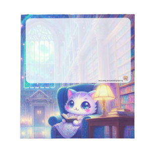 Um Gato na Biblioteca Bloco de Notas