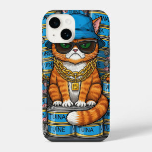 Um gato ranzinza vestindo correntes douradas