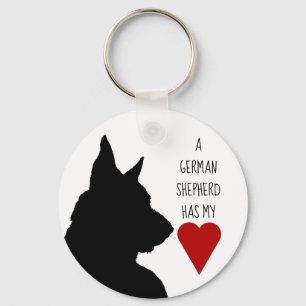 "Um German shepherd tem meu coração" chaveiro