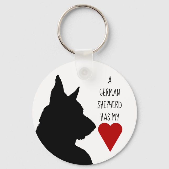 "Um German shepherd tem meu coração" chaveiro (Frente)