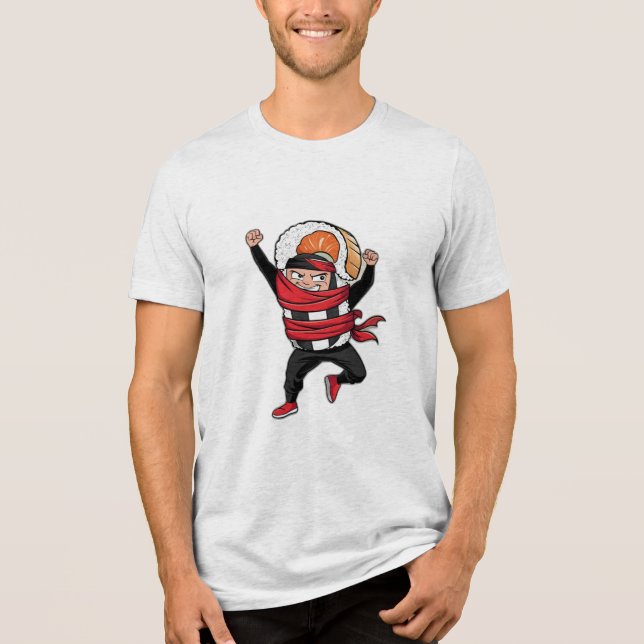 Um giro de sushi com uma bandana ninja, atingindo  (Frente)