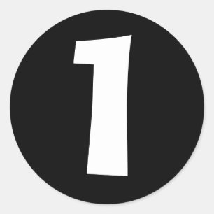 Um grande número preto redondo adesivos por Janz