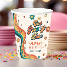 Um Groovy Babe Retro primeiro aniversario Arco-Íri