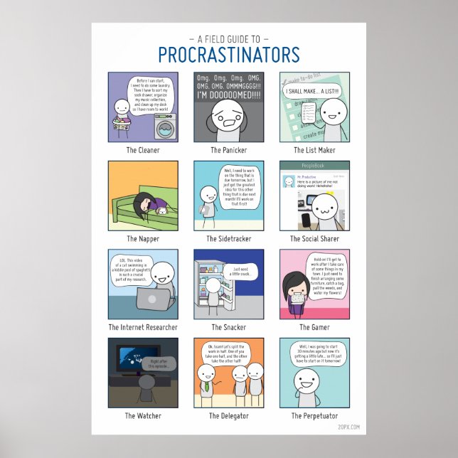 Um guia de campo para os procrastinadores Poster (Frente)